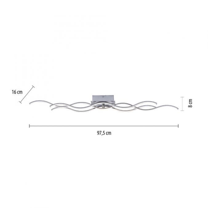 Paul Neuhaus LED-Deckenleuchte, 3 Leuchtarme, Wellenform, warmweiß, energiesparend Cyber Monday