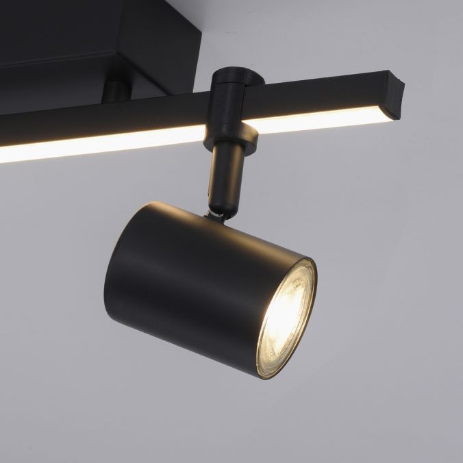 Paul Neuhaus LED Deckenlampe 2 flammig mit LED Board schwarz drehbar Memoryfunktion Weihnachtsangebot