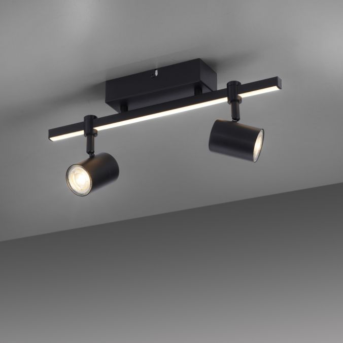 Paul Neuhaus LED Deckenlampe 2 flammig mit LED Board schwarz drehbar Memoryfunktion Weihnachtsangebot