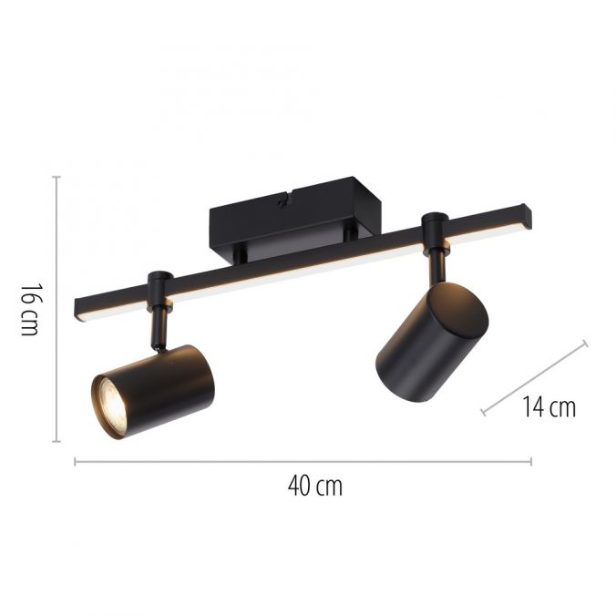 Paul Neuhaus LED Deckenlampe 2 flammig mit LED Board schwarz drehbar Memoryfunktion Weihnachtsangebot