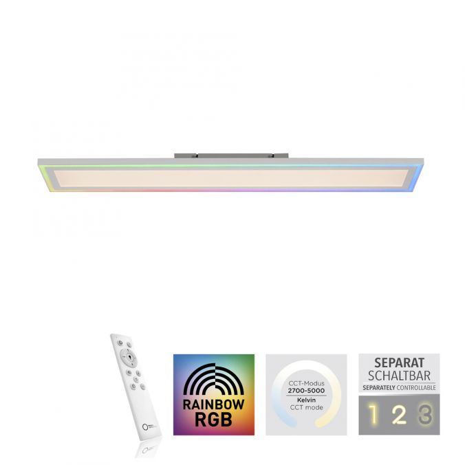 Paul Neuhaus LED Deckenleuchte 100x18cm weiss flach Rainbow RGB Alleskönner