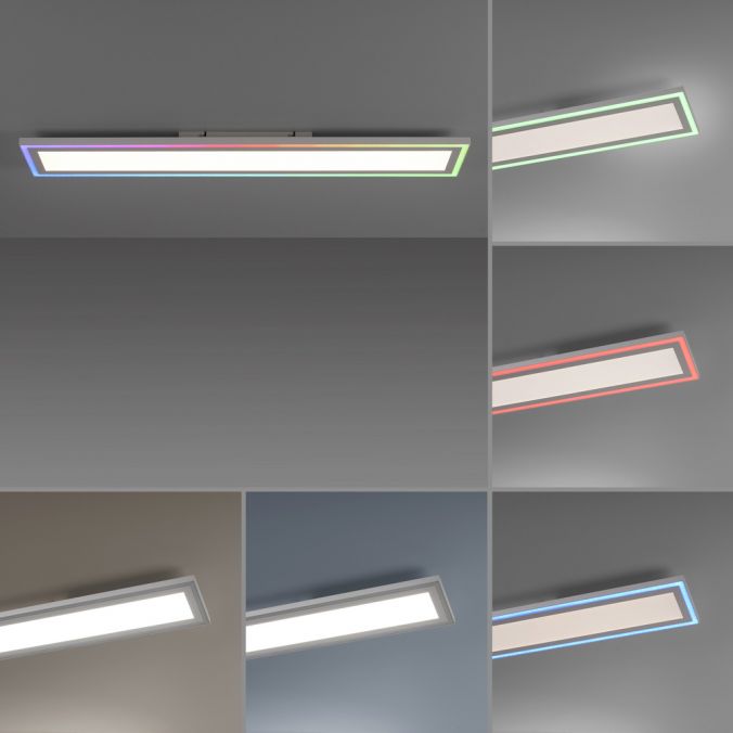 Paul Neuhaus LED Deckenleuchte 100x18cm weiss flach Rainbow RGB Alleskönner Lagerräumung