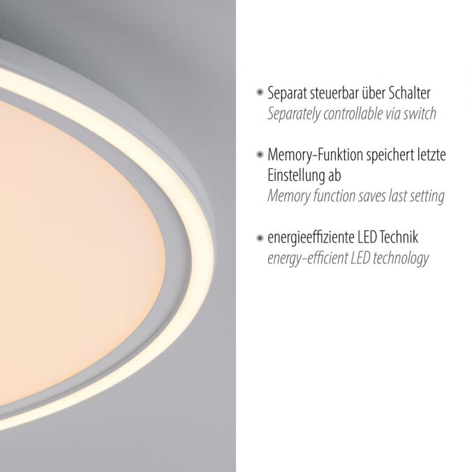 Paul Neuhaus LED Deckenleuchte weiß rund Serienschalter warmweiß Memoryfunktion Heißer Verkauf