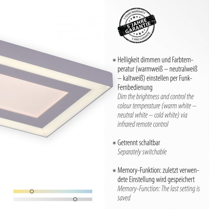 Paul Neuhaus LED Deckenleuchte weiss 100x11,8cm CCT Farbmanagement dimmbar Fernbedienung Online Outlet