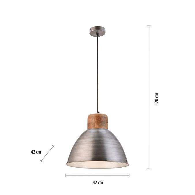 Paul Neuhaus Pendelleuchte, eisenfarben, Holzdekor, Industrial-Stil, Retro Stil Exklusive Angebote