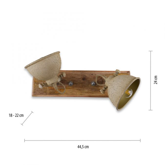 Paul Neuhaus LED Deckenlampe 2 flammig beige retro schwenkbar Industrie Style Saisonale Angebote