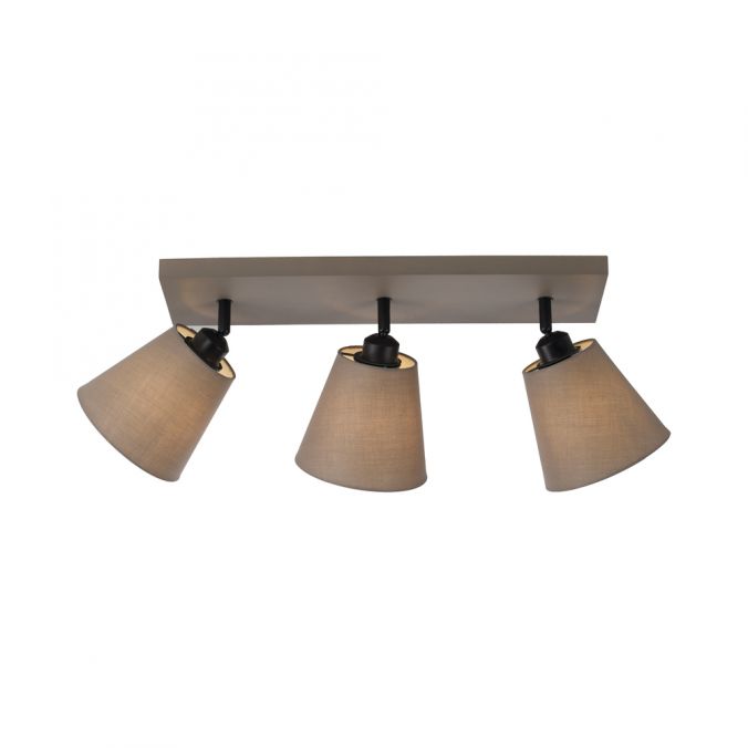 Paul Neuhaus LED Deckenlampe 3 flammig Farbe rechteckig taube drehbar Stoffschirm