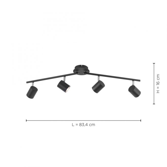 Paul Neuhaus LED Deckenleuchte, anthrazit, 4 Flammig, drehbare Leuchtspots Riesige Ersparnisse