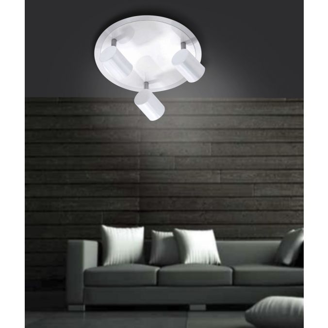 Paul Neuhaus LED-Deckenleuchte, rund, weiß, 3 verstellbare Leuchtköpfe, warmweiß, modern VIP-Rabatte