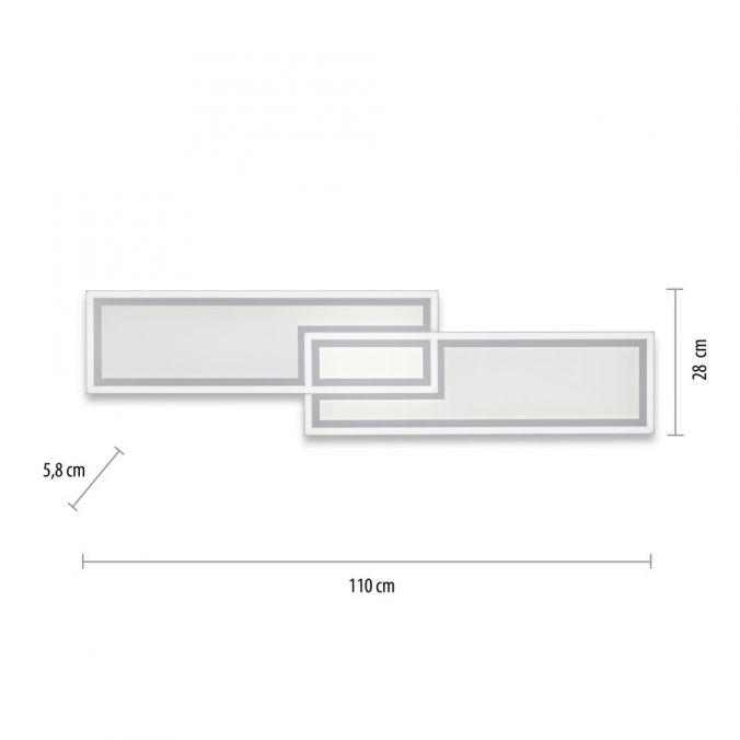 Paul Neuhaus LED Deckenleuchte weiß flach 110x28 Fernbedienung dimmbar CCT Farbsteuerung Super Sparpreis