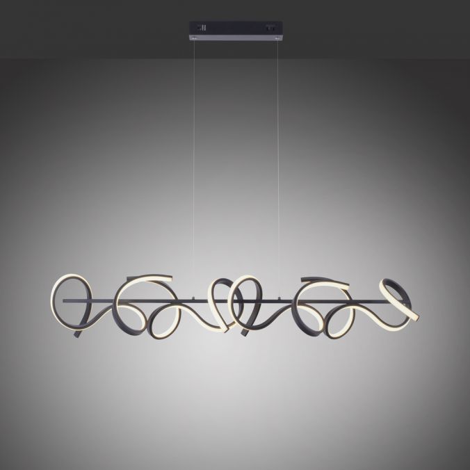 Paul Neuhaus LED Pendelleuchte, schwarz, geschwungenes Design, Dimmfunktion, modern Begrenzte Freigabe
