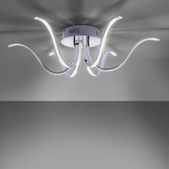 Paul Neuhaus LED-Deckenleuchte, 6-flammig, chrom, 67x67 cm, filigrane Leuchtenarme Letzte 3 Tage