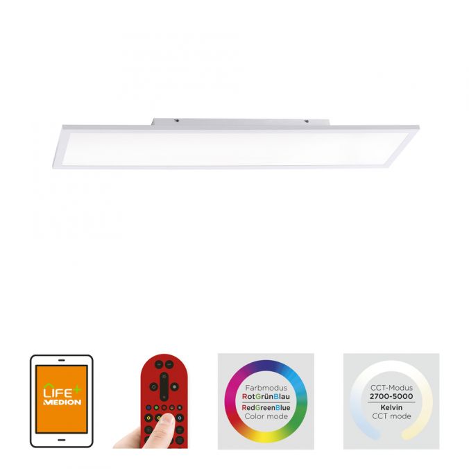Paul Neuhaus LED Panel, Deckenleuchte, weiß, 100x25 cm, dimmbar, Smart-Home