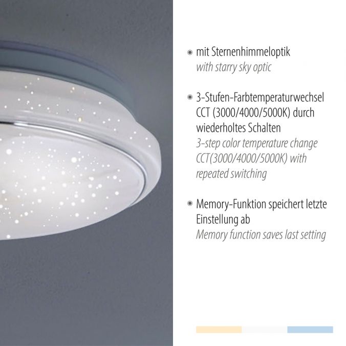 Paul Neuhaus LED Deckenleuchte Ø35cm rund Sternenhimmel Farbwechsel CCT Memoryfunktion Neueste Stile