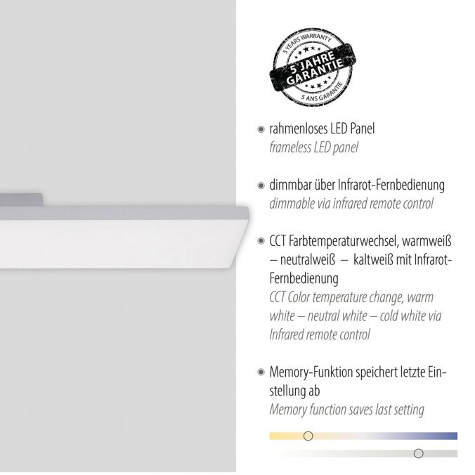 Paul Neuhaus LED-Panel, 100x10cm, rahmenlos, Deckenleuchte, ultraflach, CCT-Steuerung Zeitbegrenzte Promotion