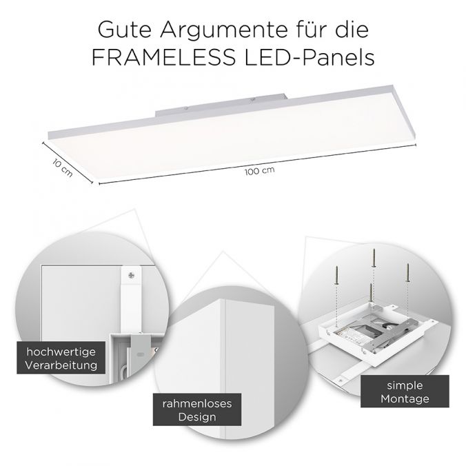 Paul Neuhaus LED-Panel, 100x10cm, rahmenlos, Deckenleuchte, ultraflach, CCT-Steuerung Zeitbegrenzte Promotion