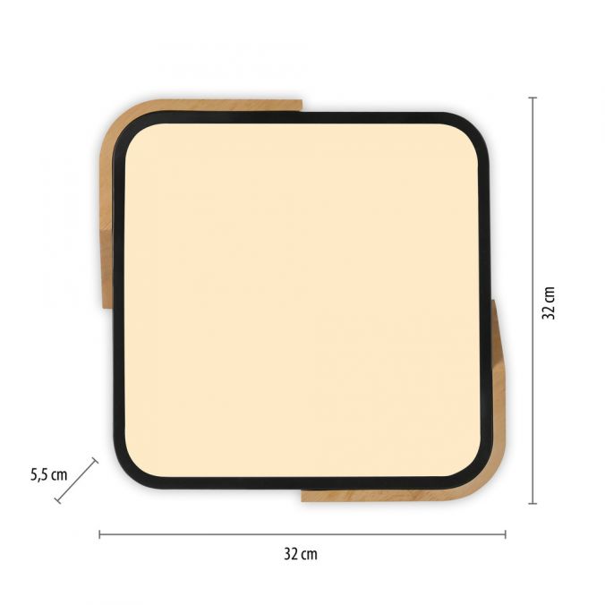 Paul Neuhaus LED Deckenleuchte quadratisch schwarz mit Holzdekor zeitloses Design Bis zu 60% Rabatt