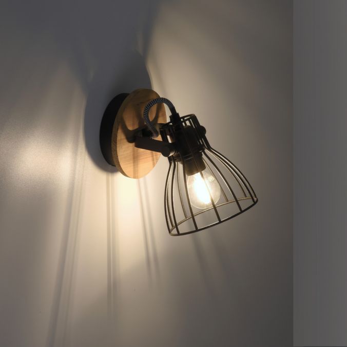 Paul Neuhaus LED Deckenleuchte Naturholz schwarz 2 flammig drehbar Industrie Design Bis zu 55% Rabatt