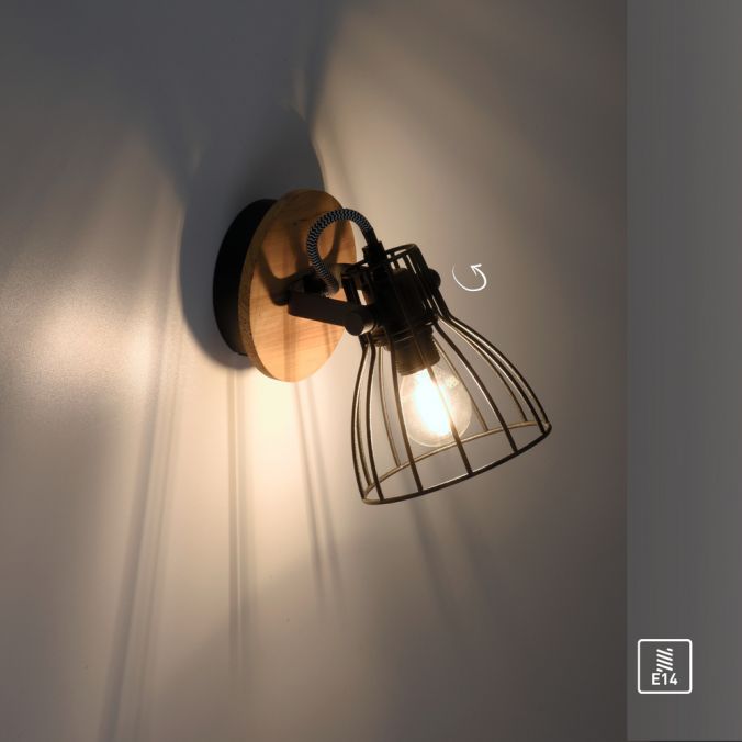 Paul Neuhaus LED Deckenleuchte Naturholz schwarz 2 flammig drehbar Industrie Design Bis zu 55% Rabatt