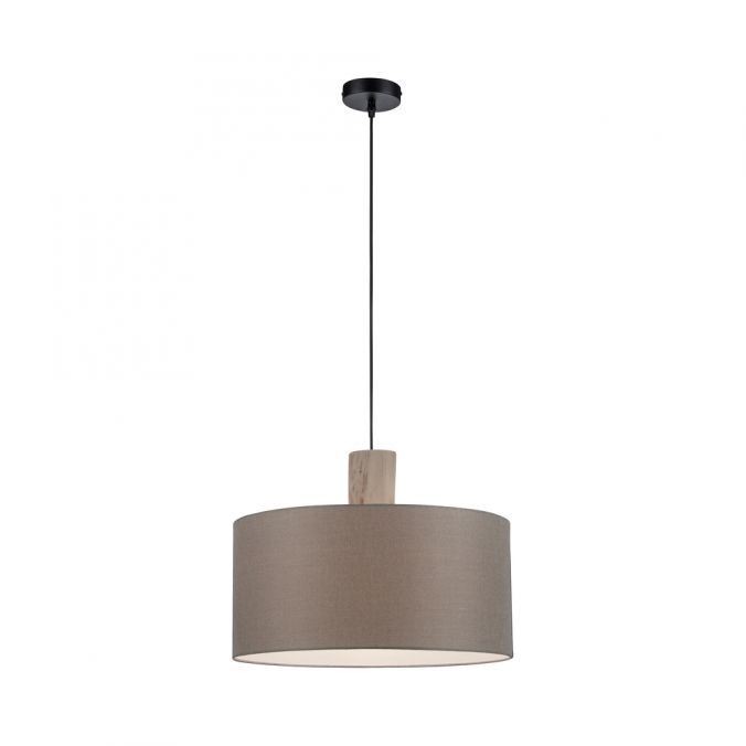 Paul Neuhaus Pendelleuchte, Stoff, leinen-natur, E27, Holz