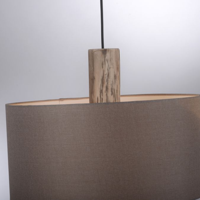 Paul Neuhaus Pendelleuchte, Stoff, leinen-natur, E27, Holz Riesige Rabatte