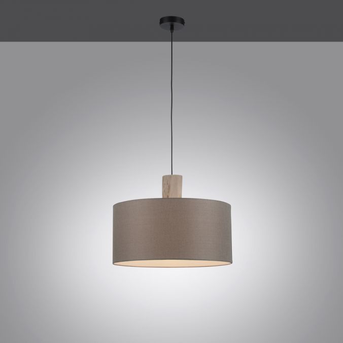 Paul Neuhaus Pendelleuchte, Stoff, leinen-natur, E27, Holz Riesige Rabatte