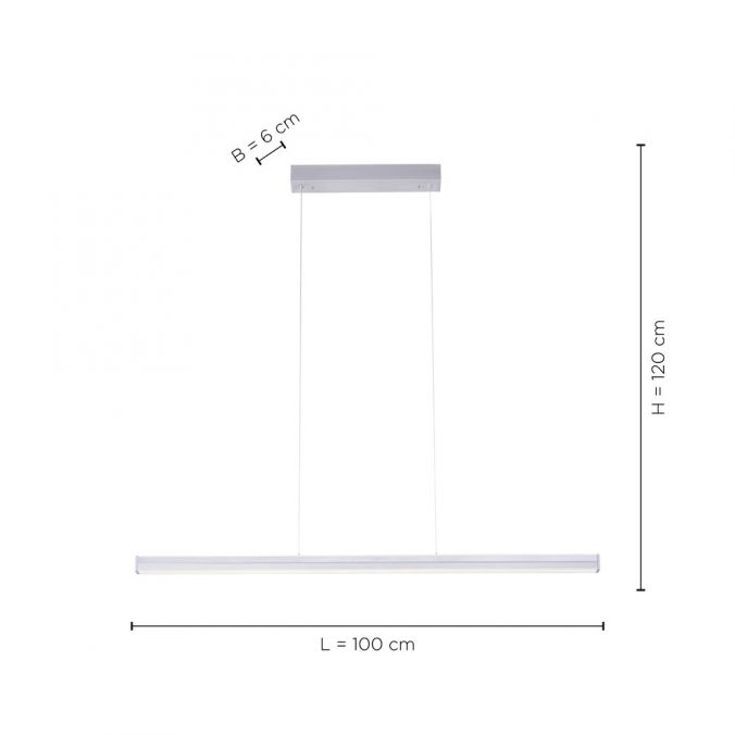 Paul Neuhaus LED-Pendelleuchte, stahlfarben, Tastdimmer, lineares Design, CCT, höhenverstellbar Fabrikladen