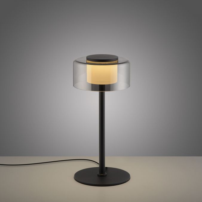 Paul Neuhaus LED Tischleuche schwarz stufenlos dimmbar Rauchglas Memoryfunktion Speichern exportieren