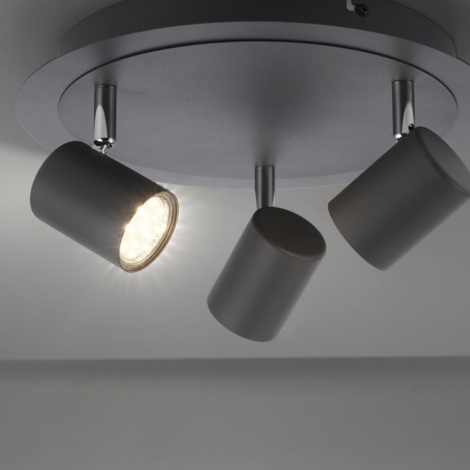 Paul Neuhaus LED Deckenleuchte, anthrazit, 3 Flammig, schwenkbare Leuchtköpfe Black Friday Preise