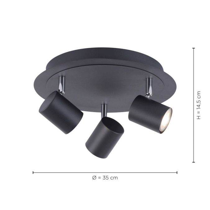 Paul Neuhaus LED Deckenleuchte, anthrazit, 3 Flammig, schwenkbare Leuchtköpfe Black Friday Preise