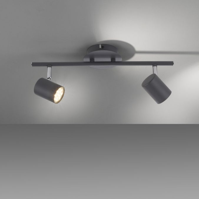 Paul Neuhaus LED Deckenleuchte, anthrazit, 2 Flammig, schwenkbare Leuchtspots zollfrei