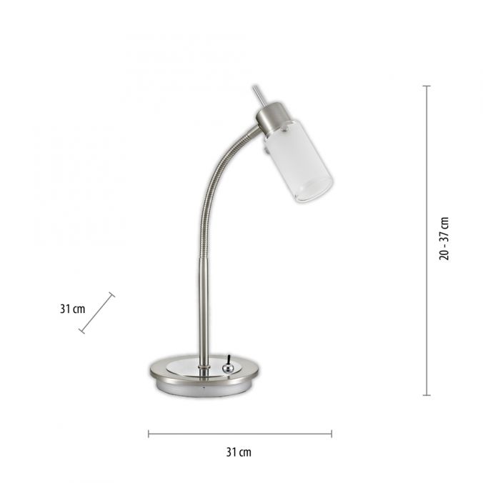 Paul Neuhaus LED-Tischleuchte, stahl, inkl. Kippschalter, modern, inkl. Glasschirm 2025
