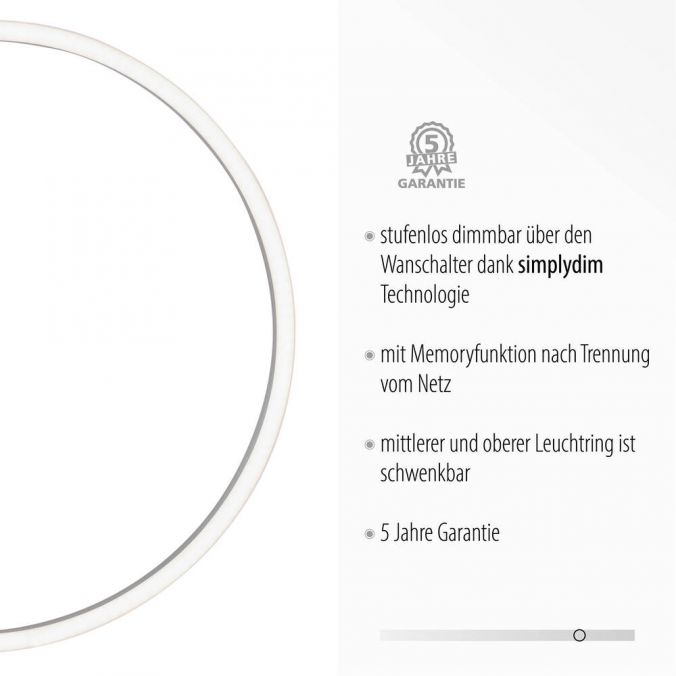 Paul Neuhaus LED Deckenleuchte, schwarz, modern, zwei Leuchtringe, dimmbar, schwenkbar im Angebot