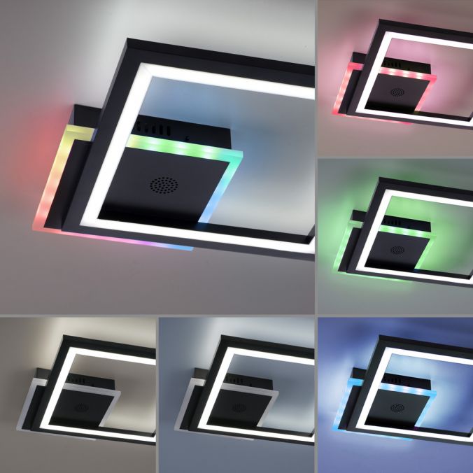 Paul Neuhaus LED Deckenleuchte Lautsprecher Bluetooth schwarz Rainbow RGB Schlussverkauf