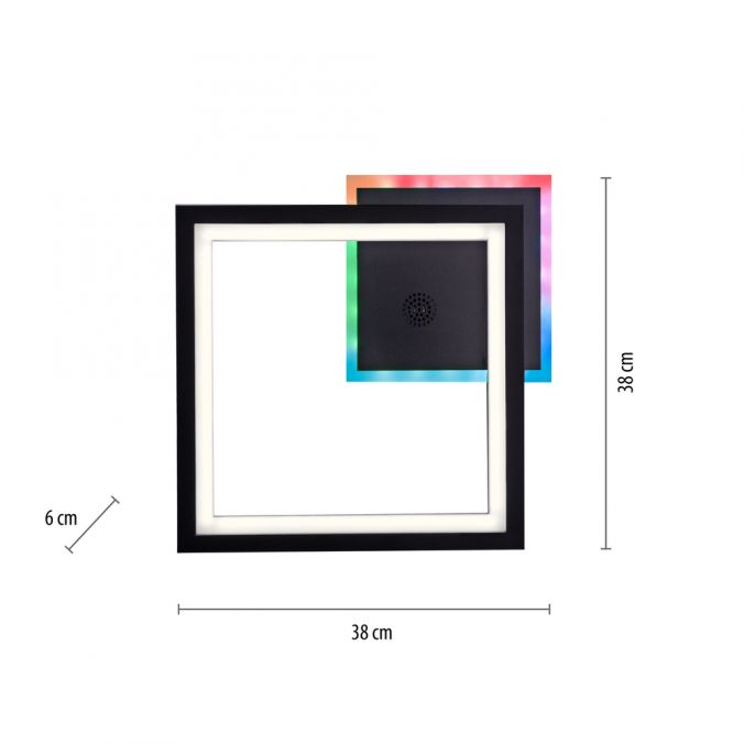 Paul Neuhaus LED Deckenleuchte Lautsprecher Bluetooth schwarz Rainbow RGB Schlussverkauf