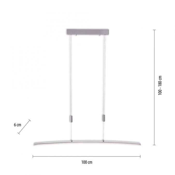 Paul Neuhaus LED Pendelleuchte, stahlfarben, CCT, 100cm lang, dimmbar Günstiger Verkauf