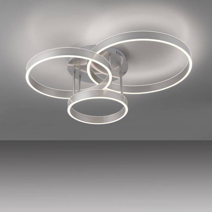 Paul Neuhaus LED Deckenleuchte 3 flammig silber Up- Downlight dimmbar Fernbedienung Fabrikverkauf