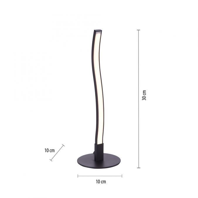 Paul Neuhaus LED-Tischleuchte, schwarz, Wellenform, warmweiße Lichtfarbe, modern Sonderangebot