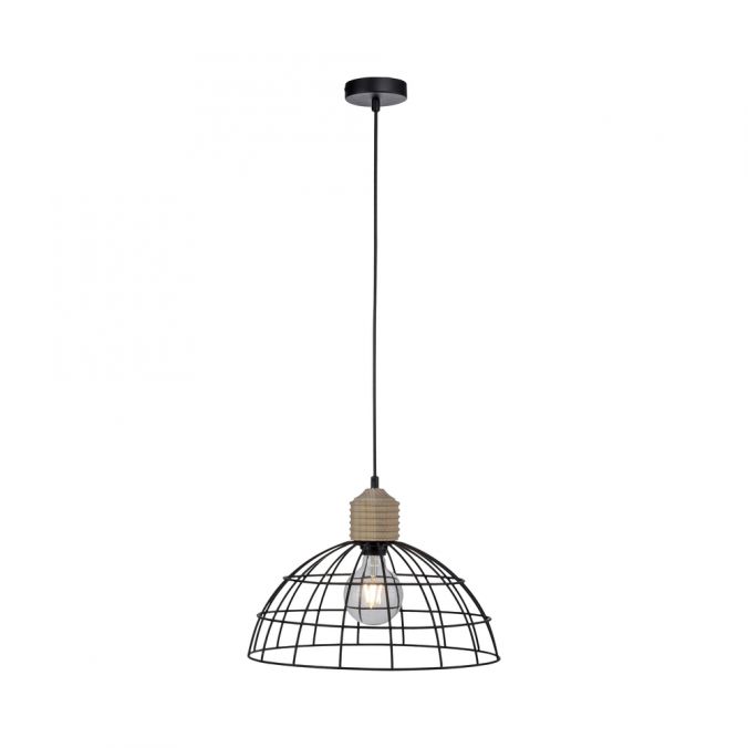 Paul Neuhaus LED Pendelleuchte 40x40 Metallschirm Naturholz schwarz 1 flammig Küche