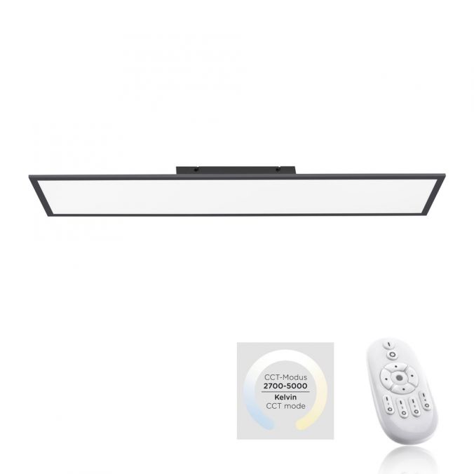 Paul Neuhaus LED Panel, schwarz, 100x25cm, CCT Farbsteuerung, dimmbar, Fernbedienung