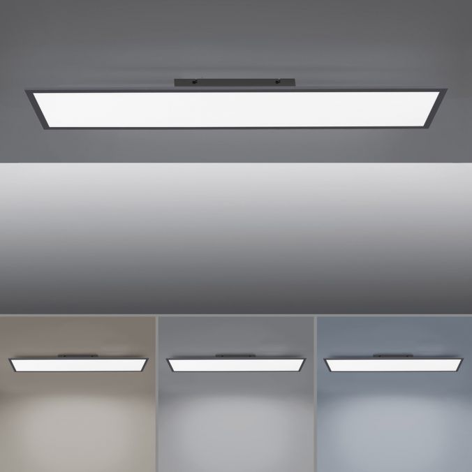 Paul Neuhaus LED Panel, schwarz, 100x25cm, CCT Farbsteuerung, dimmbar, Fernbedienung Großer Ausverkauf