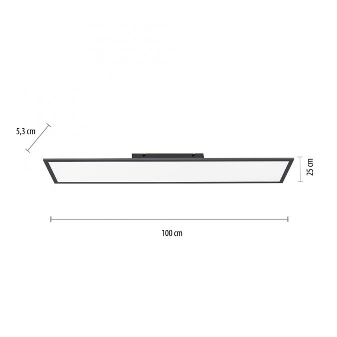 Paul Neuhaus LED Panel, schwarz, 100x25cm, CCT Farbsteuerung, dimmbar, Fernbedienung Großer Ausverkauf