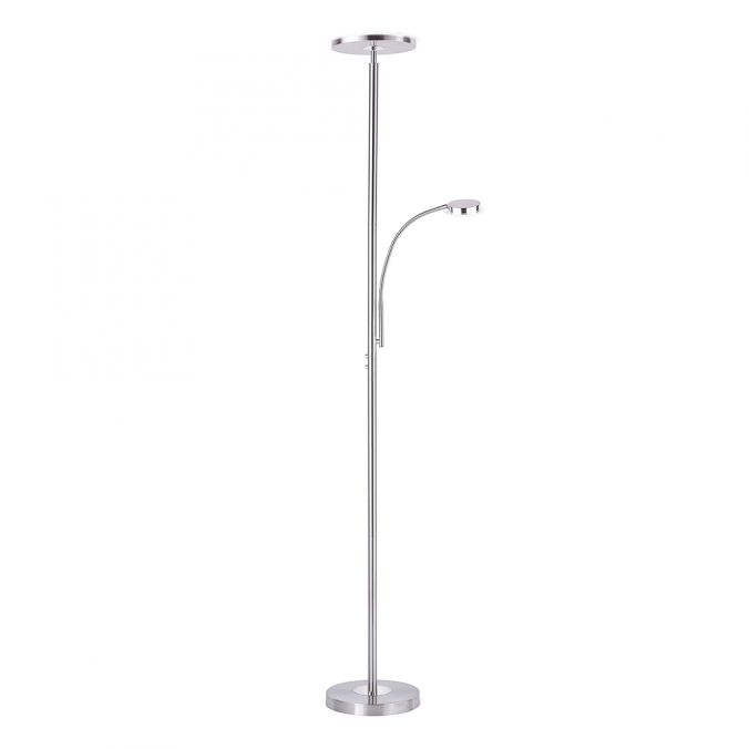 Paul Neuhaus LED-Deckenfluter, stahlfarben, flexibler Lesearm, dimmbar, modern, Büro Begrenztes Angebot