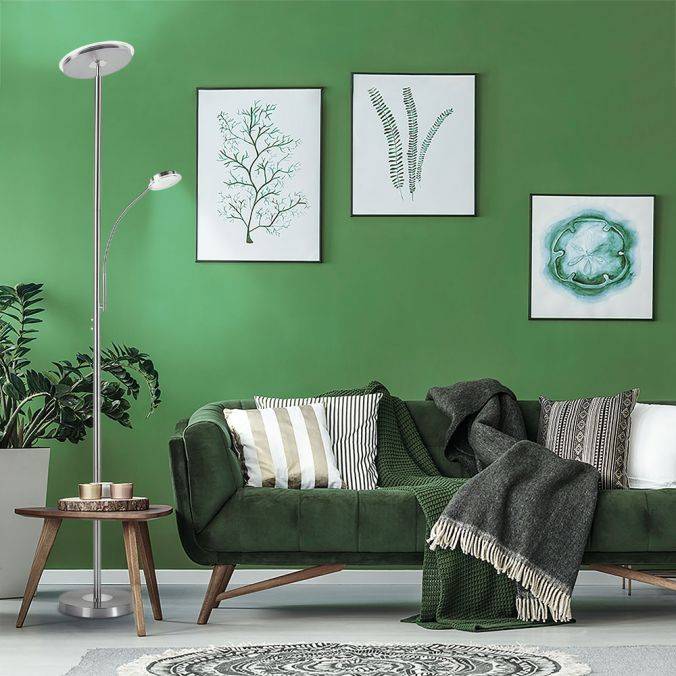 Paul Neuhaus LED-Deckenfluter, stahlfarben, flexibler Lesearm, dimmbar, modern, Büro Begrenztes Angebot