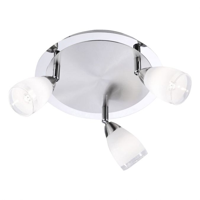 Paul Neuhaus LED-Deckenleuchte in rund und Stahl mit 3 Leuchtköpfen und warmweißer Lichtfarbe ist energiesparend Online Shopping