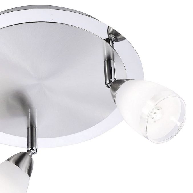 Paul Neuhaus LED-Deckenleuchte in rund und Stahl mit 3 Leuchtköpfen und warmweißer Lichtfarbe ist energiesparend Online Shopping