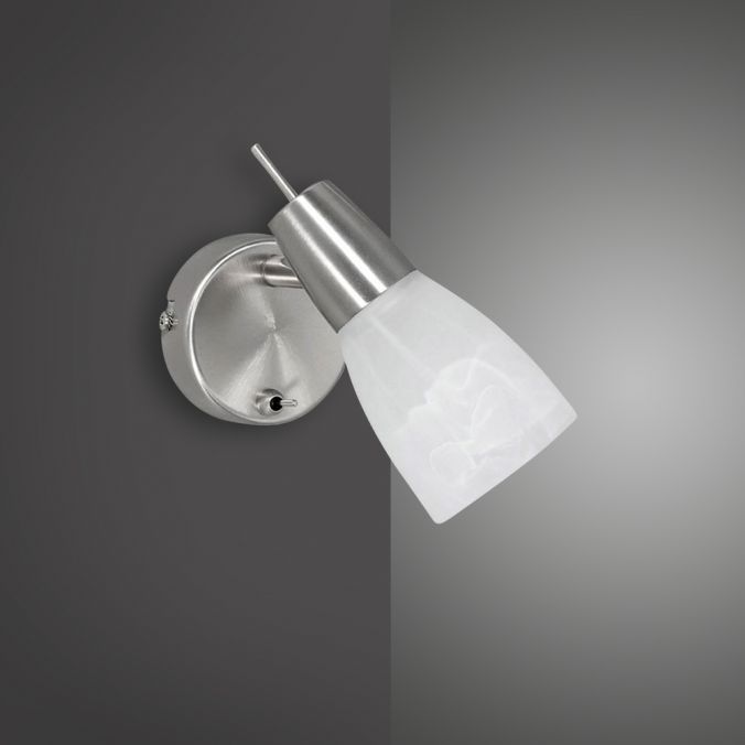 Paul Neuhaus LED-Wandleuchte, Stahl, Kippschalter, Alabasterglas, dreh und schwenkbar Black Friday