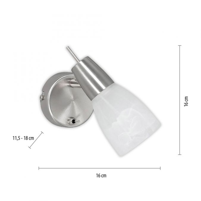 Paul Neuhaus LED-Wandleuchte, Stahl, Kippschalter, Alabasterglas, dreh und schwenkbar Black Friday