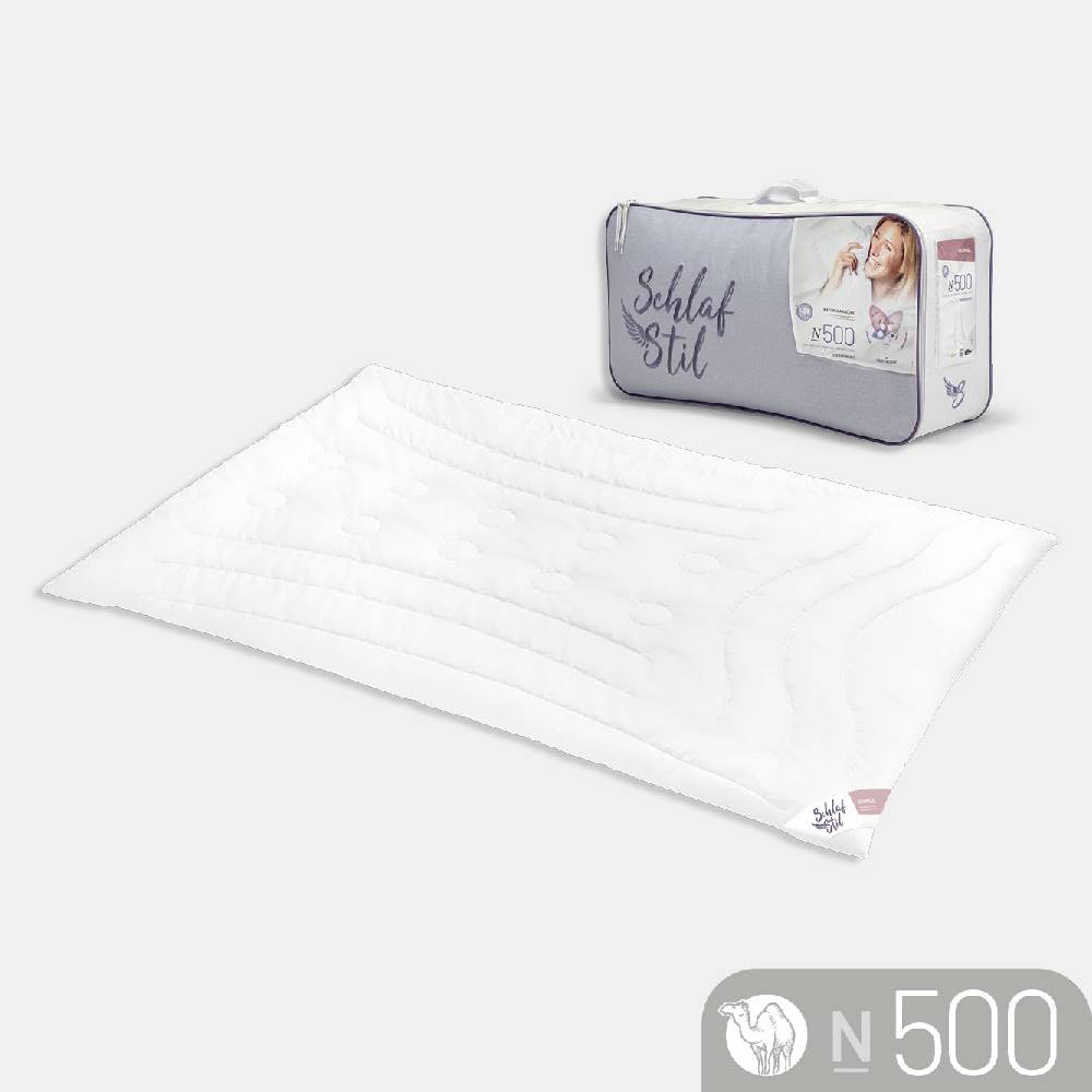 Schlafstil Kamelhaarbettdecke Schlafstil N500, feinster Kamelhaar Flaum 100 % Kamelhaar