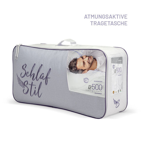 Schlafstil Daunenkissen 3-Kammer Schlafstil D500, 90 % Daunen / 10 % Federn (Außen) Top Angebot